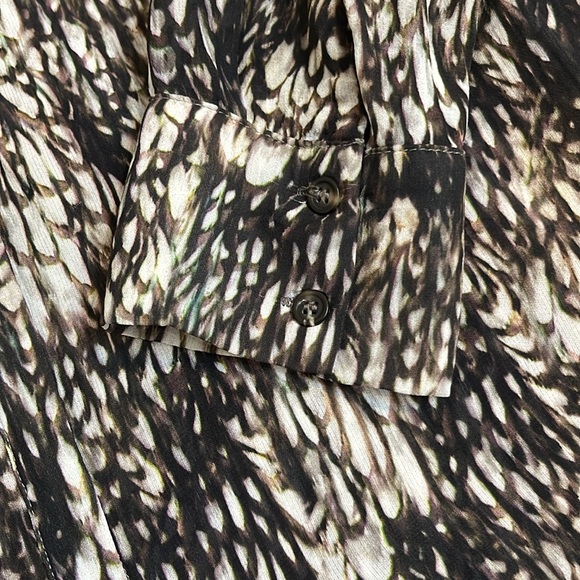 Peruvian Connection Long Sleeve Button Up Blouse Top Animal Print Women Size XL - Picture 6 of 9